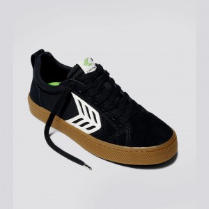 Dámské CATIBA PRO Cariuma Low Top Canvas Gum Sole Skate Černé | QVIDH1908