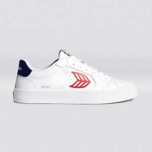 Dámské OCA LOW Cariuma Low Top Leather Vegan Bílé Červené | QURLJ5317