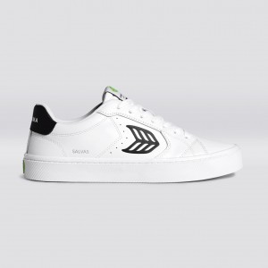 Dámské OCA LOW Cariuma Low Top Leather Vegan Bílé Černé | FQYES1359
