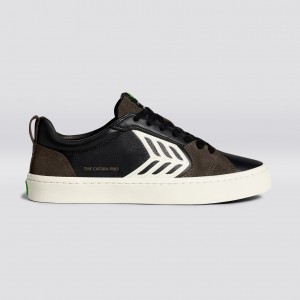 Pánské CATIBA PRO Cariuma Low Top Premium Leather Černé | SDURF4697