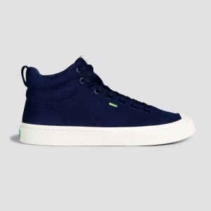 Pánské IBI HIGH Cariuma High Top Bamboo Weave Knit Vegan Tmavě Blankyt | TZLYH3946