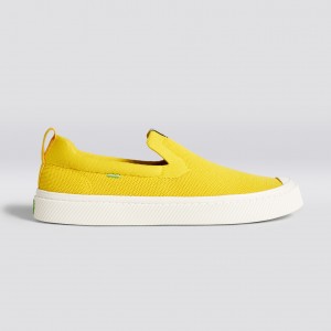 Pánské IBI Slip-On Cariuma Low Top Bamboo Weave Knit Vegan Žluté | WSJZX8250