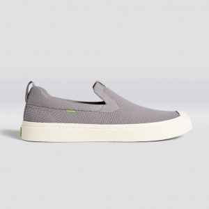 Pánské IBI Slip-On Cariuma Low Top Bamboo Weave Knit Vegan Světle Šedé | PCVZN3658