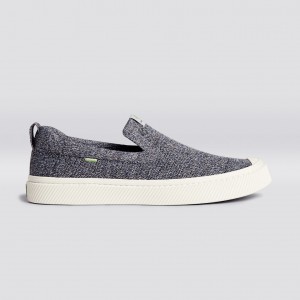 Pánské IBI Slip-On Cariuma Low Top Bamboo Weave Knit Vegan Šedé | CGMDE4836