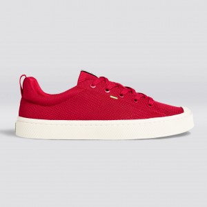 Pánské IBI Cariuma Low Top Bamboo Weave Knit Vegan Červené | KYMHC1206