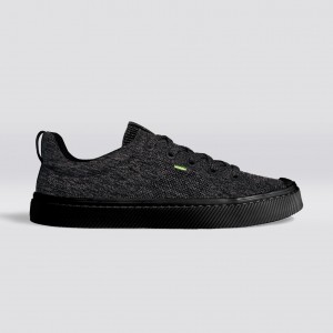 Pánské IBI Cariuma Low Top Bamboo Weave Knit Vegan Černé | CMLZA4065