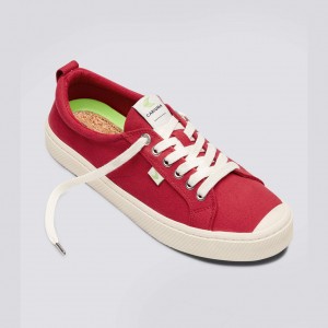 Pánské OCA LOW Cariuma Low Top Platene Veganské Červené | HJFAC8564