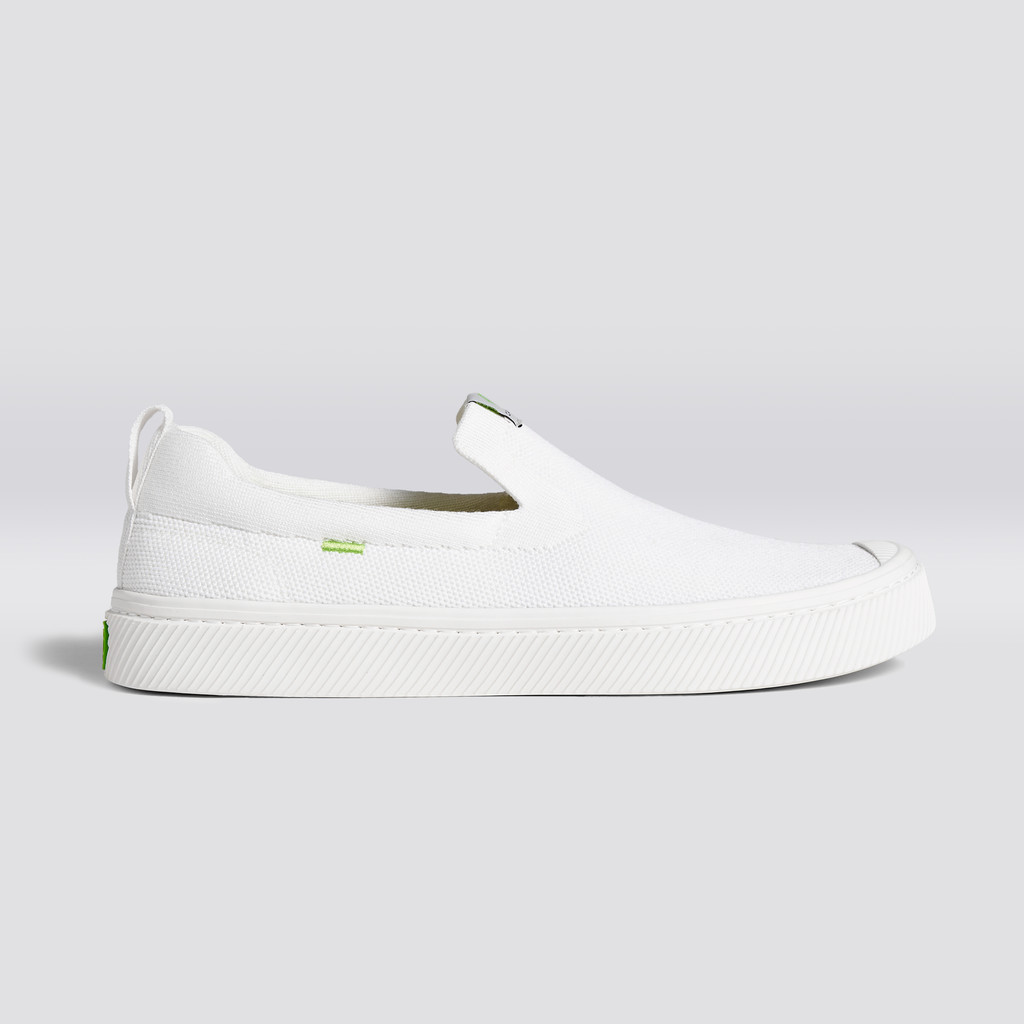 Dámské IBI Slip-On Cariuma Low Top Bamboo Weave Knit Vegan Bílé | HQKGR3425