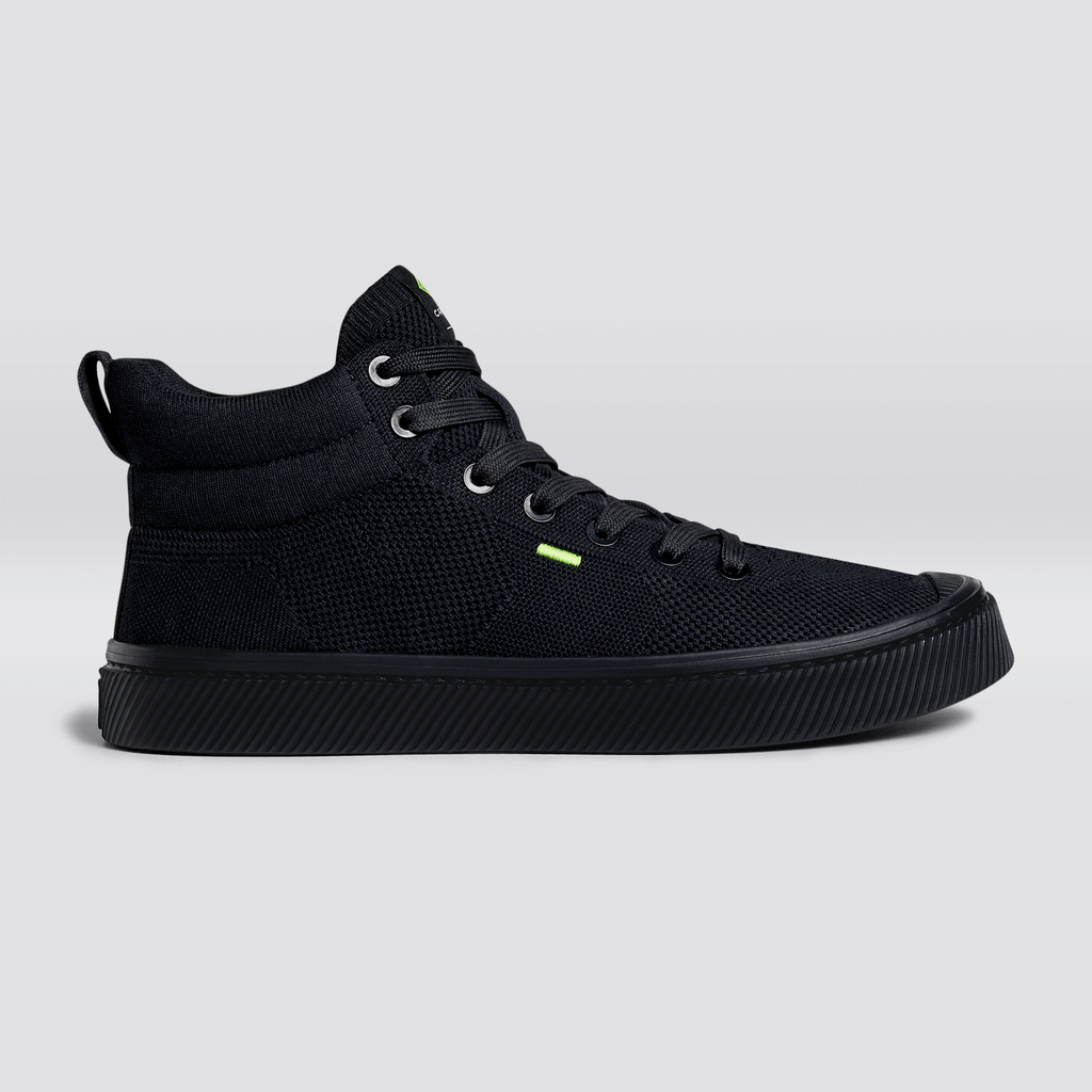 Pánské IBI HIGH Cariuma High Top Bamboo Weave Knit Vegan Černé | BPXWC9015