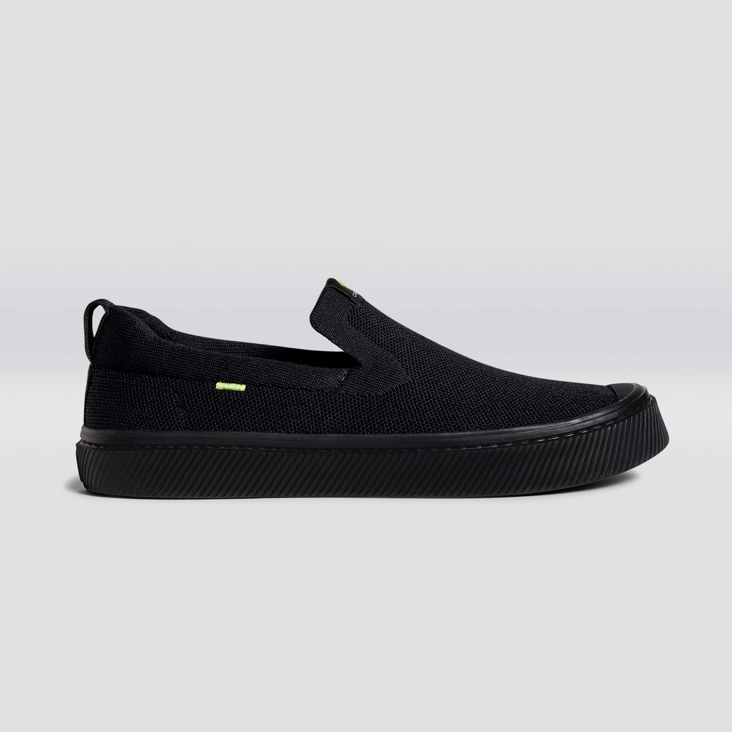 Pánské IBI Slip-On Cariuma Low Top Bamboo Weave Knit Černé | LRUTO6094