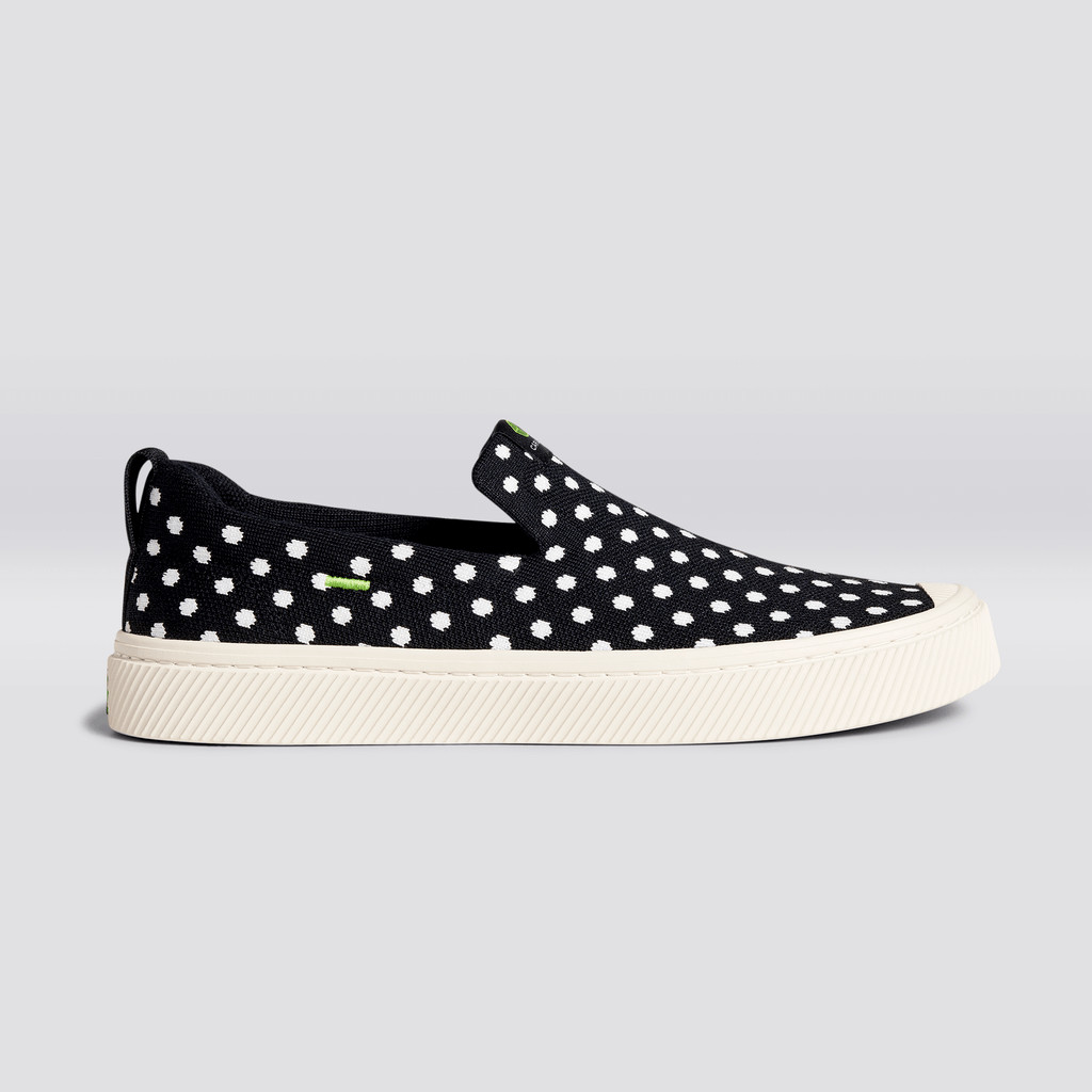 Pánské IBI Slip-On Cariuma Low Top Bamboo Weave Knit Vegan Černé Bílé | DNQSK6837