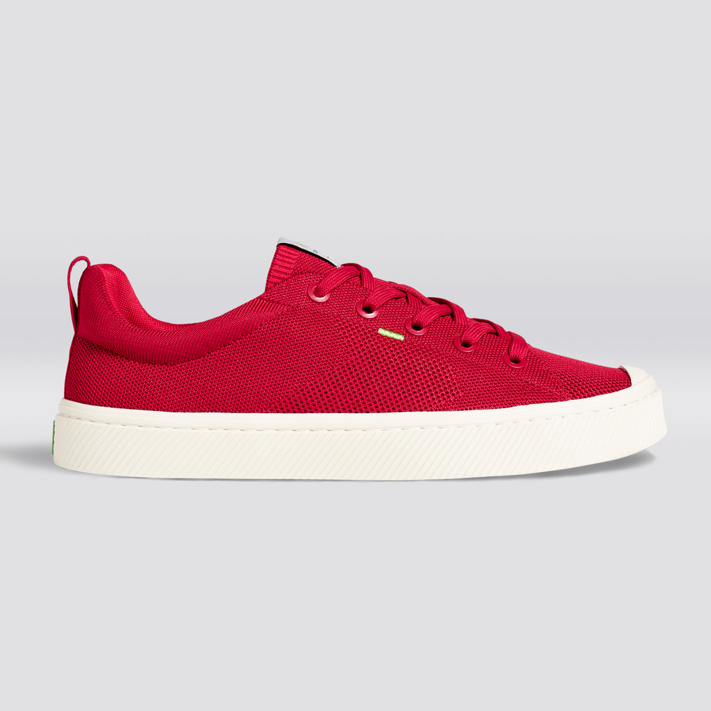 Pánské IBI Cariuma Low Top Bamboo Weave Knit Vegan Červené | GEXWU3418