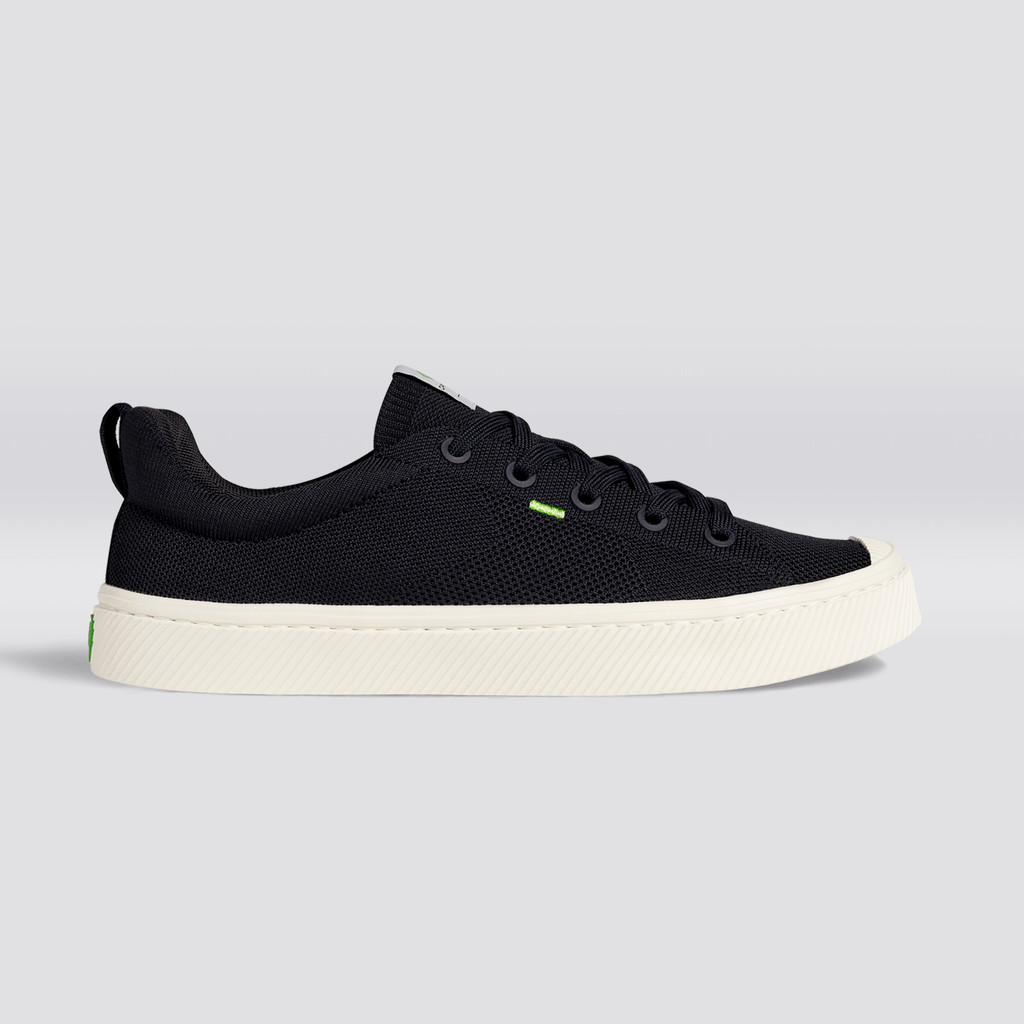 Pánské IBI Cariuma Low Top Bamboo Weave Knit Vegan Černé | WFUCV1638